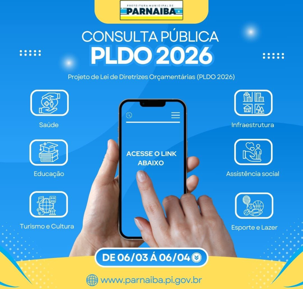 Prefeitura de Parnaíba convida população para consulta pública PLDO 2026