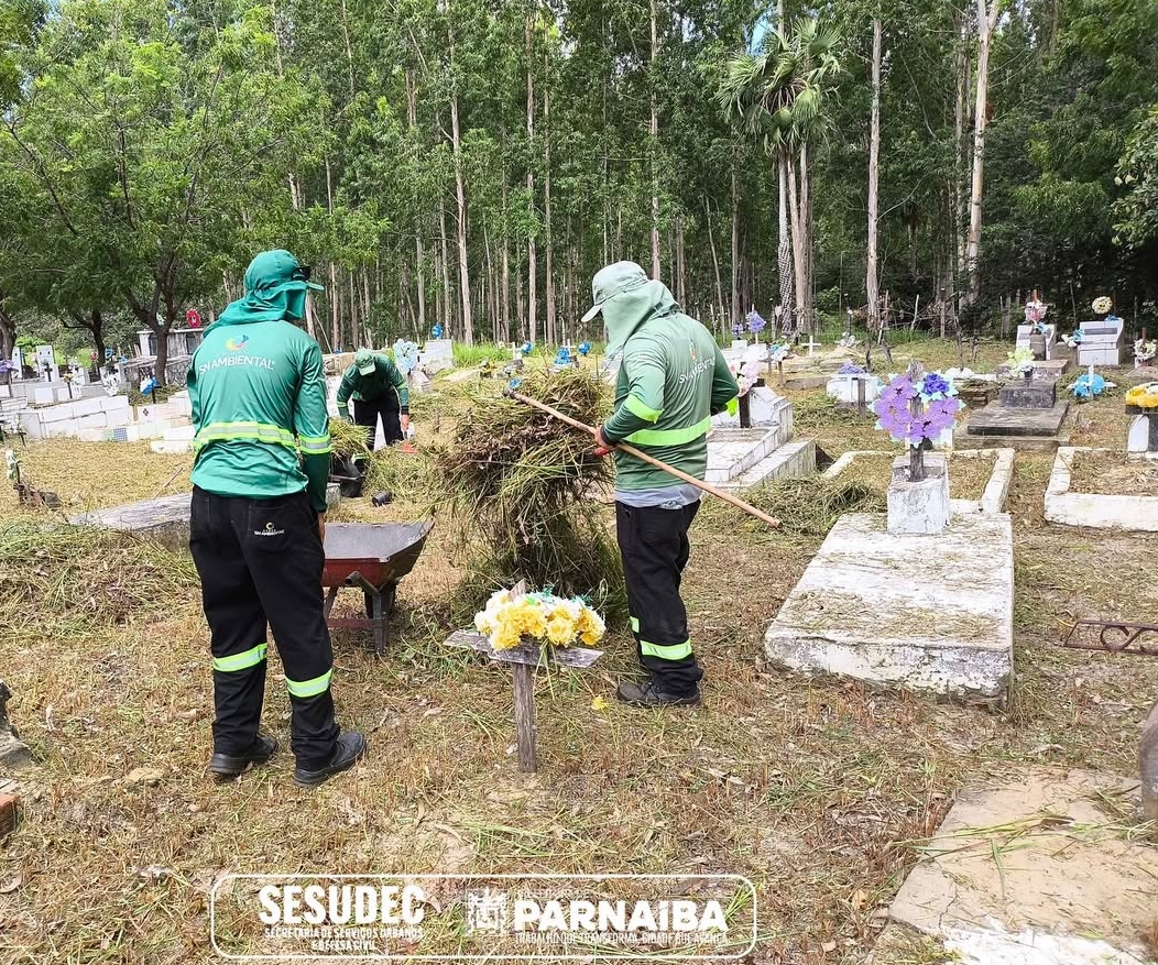 Prefeitura de Parnaíba reforça limpeza dos cemitérios para visitação do Dia das Mães