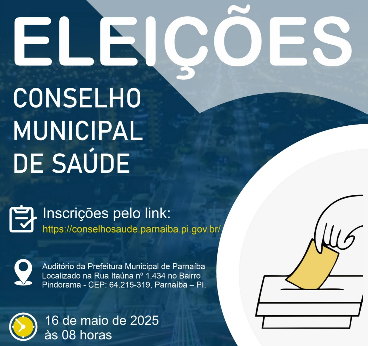 Convite para Eleição do Conselho Municipal de Saúde de Parnaíba