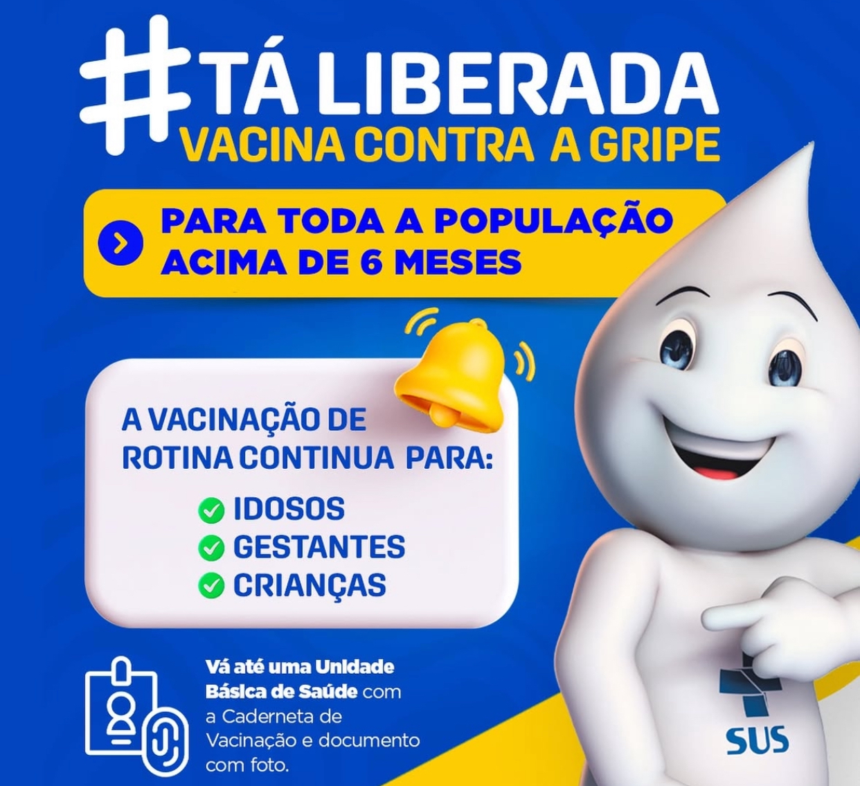 Liberada vacinação contra a gripe para toda população parnaibana acima de 6 meses de idade Liberada vacinação contra a gripe para toda população parnaibana acima de 6 meses de idade