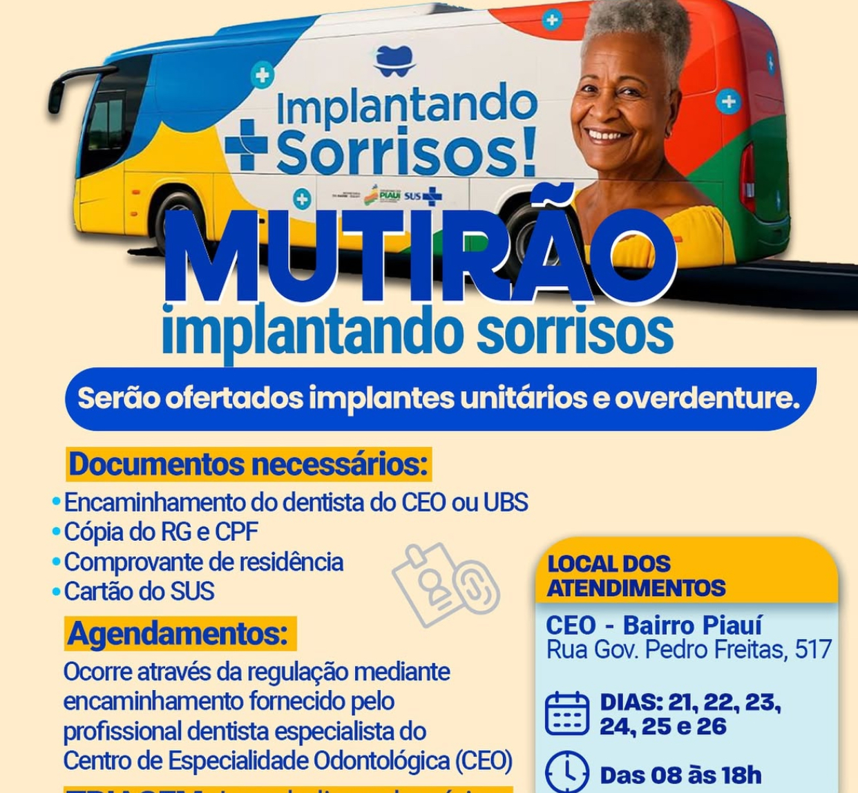 Em parceria com Governo do Estado, Prefeitura de Parnaíba realiza Mutirão Implantando Sorrisos para beneficiar centenas de pessoas Em parceria com Governo do Estado, Prefeitura de Parnaíba realiza Mutirão Implantando Sorrisos para beneficiar centenas de pessoas