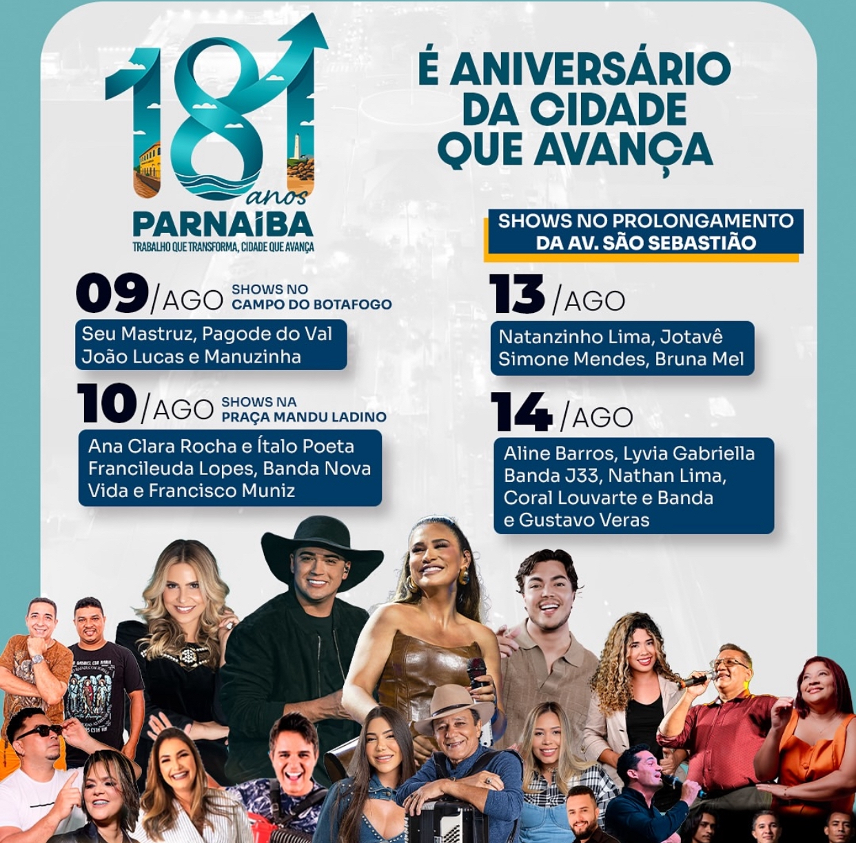 Prefeito Francisco Emanuel presenteia os 181 anos de Parnaíba com atrações nacionais e programação especial Prefeito Francisco Emanuel presenteia os 181 anos de Parnaíba com atrações nacionais e programação especial