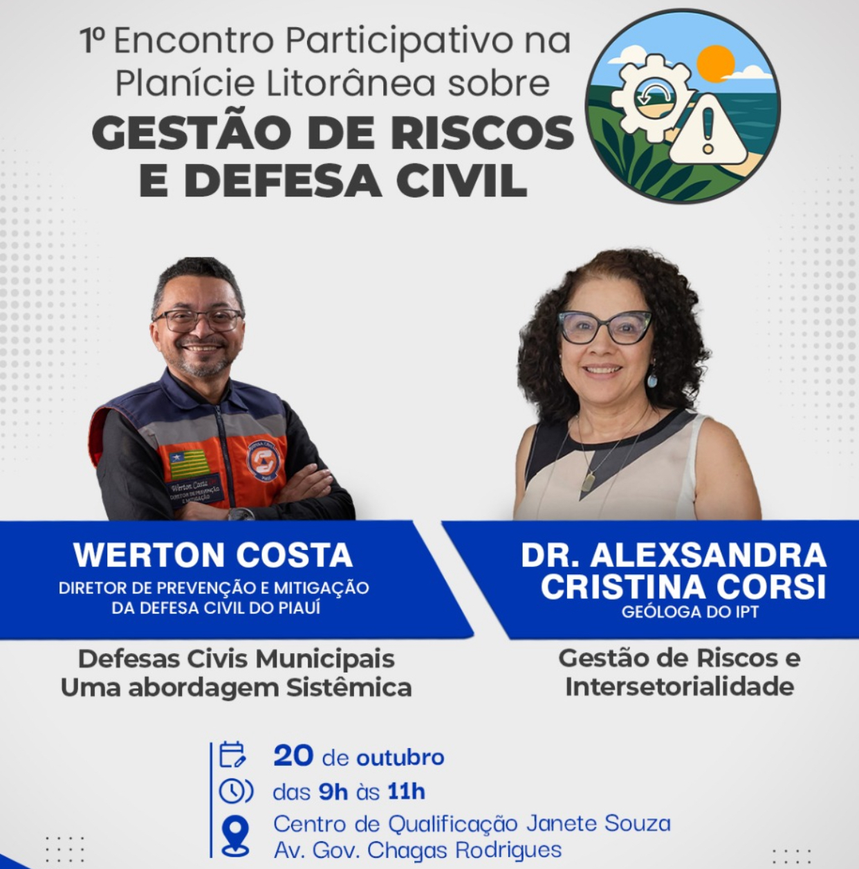 FAÇA SUA INSCRIÇÃO: Prefeitura de Parnaíba realiza (20/10) Encontro Participativo sobre Gestão de Riscos e Defesa Civil FAÇA SUA INSCRIÇÃO: Prefeitura de Parnaíba realiza (20/10) Encontro Participativo sobre Gestão de Riscos e Defesa Civil