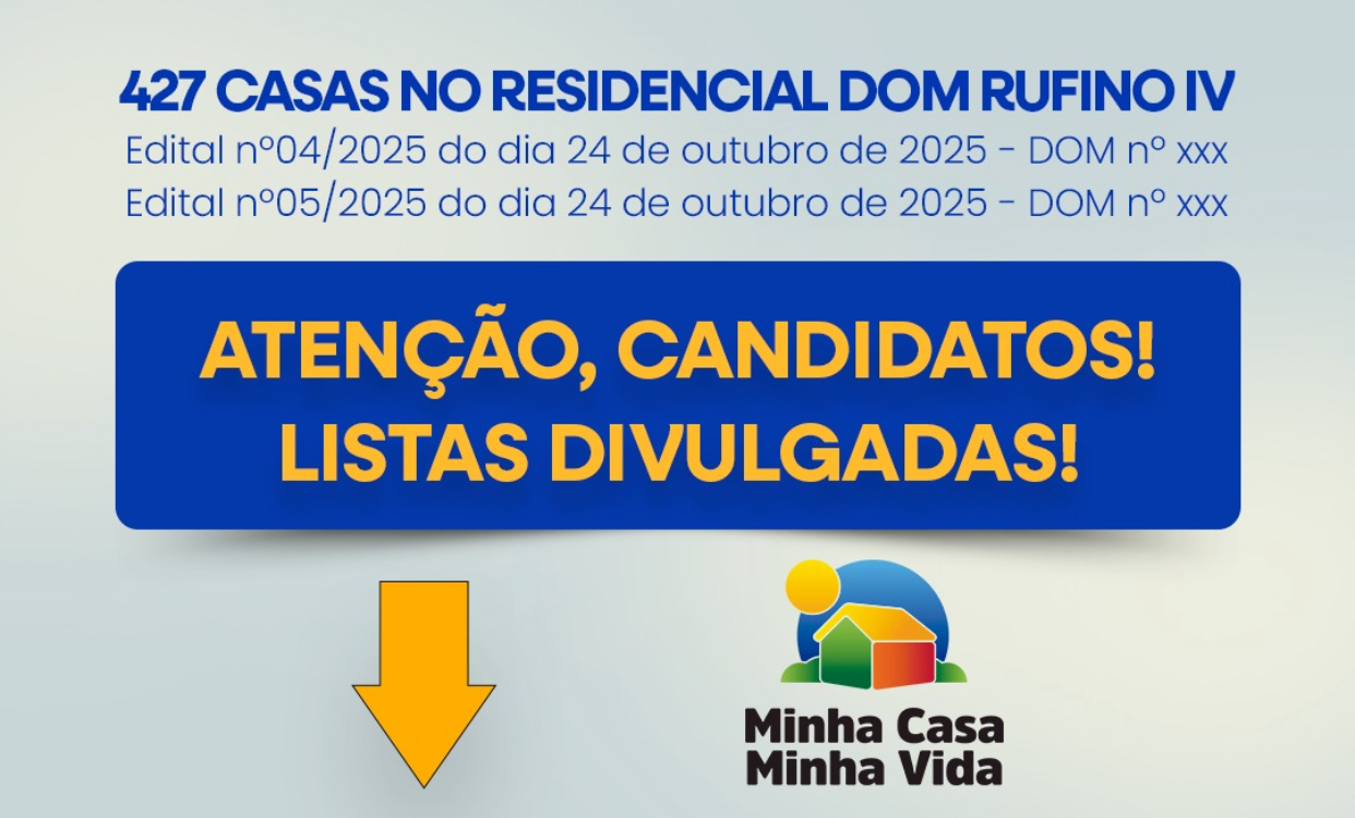 Após análises de recursos, Prefeitura de Parnaíba divulga lista de classificados no Minha Casa, Minha Vida Dom Rufino IV