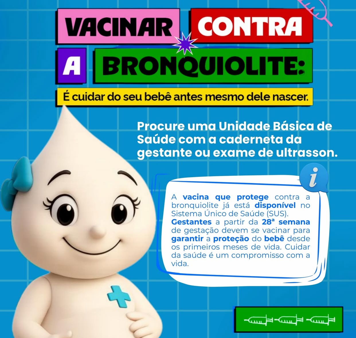 Secretaria Municipal de Saúde convida gestantes para vacinação contra a Bronquiolote em Parnaíba
