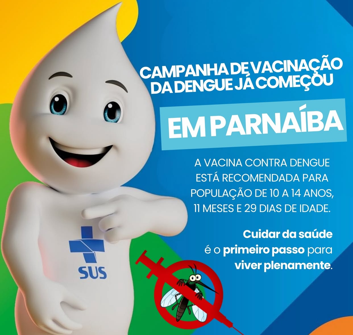 Prefeitura de Parnaíba realiza campanha de vacinação contra a dengue